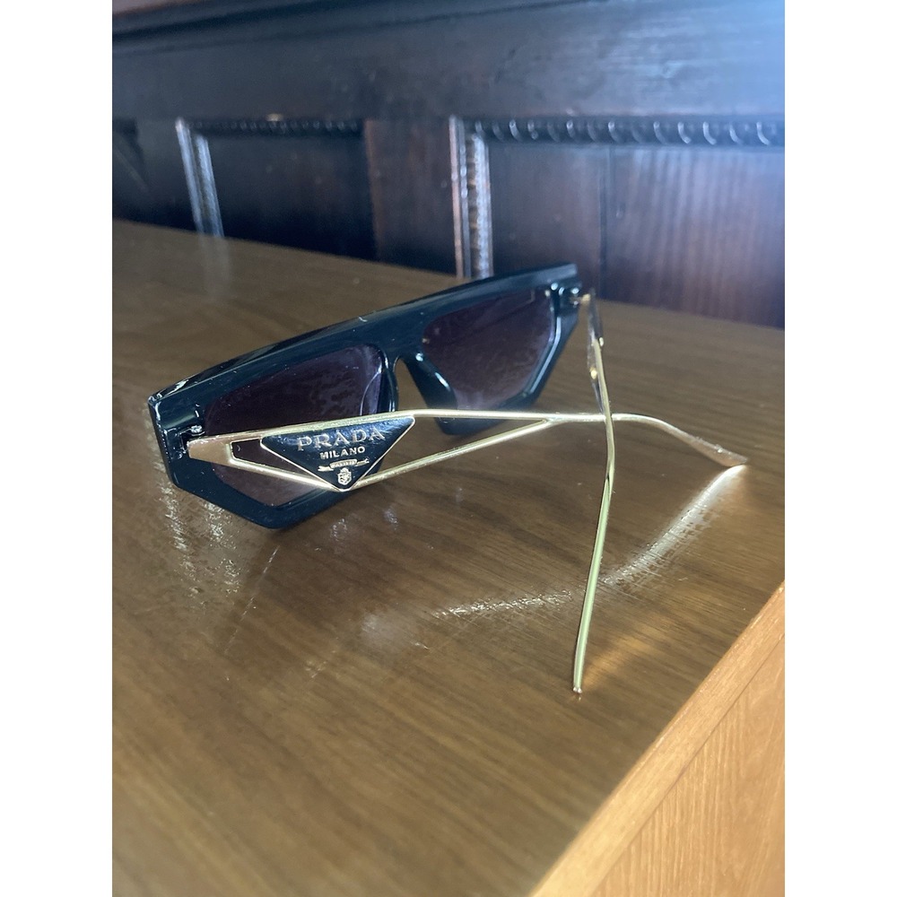 PRADA Sunglasses Women Black Gold Made In Italy 6083 53-19-143